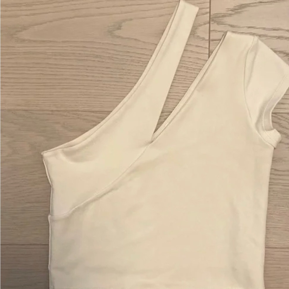 OAK Cream Asymmetrical Tank Top
